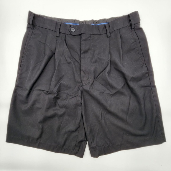 Bocaccio Golf Men's 36 Pleated Front Shorts Super 120's Black Rayon/poly - Picture 2 of 7